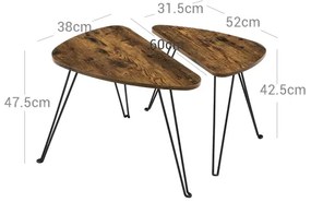 Set di 2 tavolini ELDUR marrone/nero