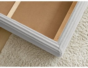 Letto matrimoniale in grigio chiaro imbottito con spazio contenitivo con griglia inclusa 160x200 cm Jade – Bobochic Paris