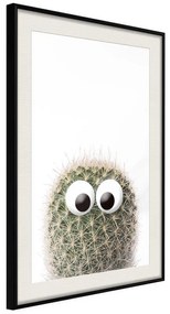 Poster  Funny Cactus II  Cornice Quadri Cornice nera con pass-partout, Larghezza x Altezza Home decor 20x30