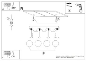 Sollux SL.1685 - Plafoniera BULBO 4xG9/8W/230V faggio/bianco