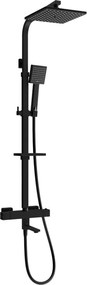 Mexen CQ45 set vasca-doccia con soffione e rubinetto termostatico, nero - 779104595-70