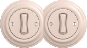 Kliklap - Interruttore doppio unipolare retrò con cornice n. 1 rosa antico