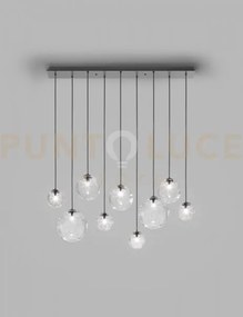 Puppet sospensione l9 cristallo trasparente nero opaco 9 luci attac...