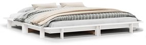 Letto Senza Materasso Bianco 160x200 Cm Legno Massello Di Pino /