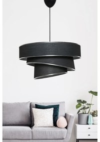 Lampadario nero/argentato con paralume in tessuto ø 40 cm Couper – Opviq lights