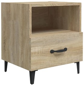 Comodini 2 pz rovere sonoma in legno multistrato