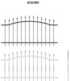 Recinzione arco in ferro verniciato nero L 196 x H 106 x P 3 cm
