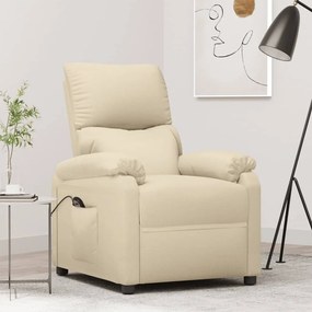 Poltrona Elettrica Reclinabile Crema İn Tessuto /