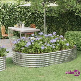 vidaXL Letto Giardino Acciaio Verniciato Polvere 214x140x36cm Argento