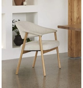 Set di sedie da pranzo color crema in rovere massiccio con braccioli 2 pz Elk – Unique Furniture