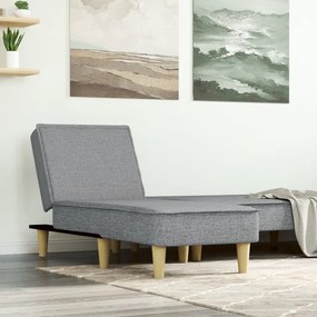 Chaise Longue İn Tessuto Grigio Chiaro /