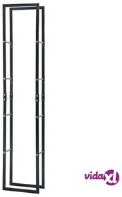 vidaXL Rastrelliera per Legna da Ardere Nera 40x25x200 cm in Acciaio