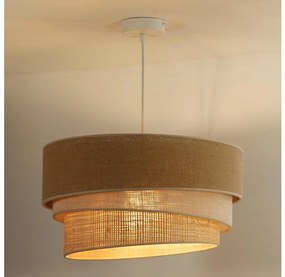 Duolla - Lampadario a sospensione con filo YUTE TRIO 3xE27/15W/230V diametro 60 cm marrone/grigio/beige