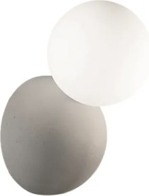 Applique ROCK 12 cm in cemento e vetro soffiato satinato