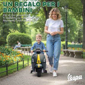 Moto Elettrica per Bambini con Licenza Ufficiale Piaggio Vespa 6V con Rotelle e Luci Verde Scuro...