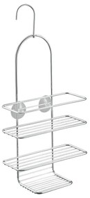 Mensola da bagno da appendere color argento lucido in acciaio Luxy – Metaltex