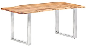 Tavolo da Pranzo con Bordi Vivi Massello di Acacia 200 cm 3,8cm