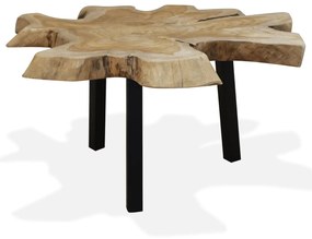 Tavolino Da Salotto İn Legno Di Teak Autentico 80x70x38 Cm /