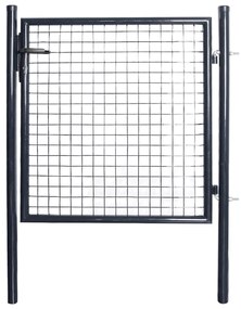 Cancello Per Giardino Rete İn Acciaio Zincato 85,5x100cm Grigio /