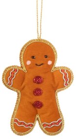 Decorazione per albero di natale in tessuto fatta a mano 10 cm Gingerbread – Sass &amp; Belle