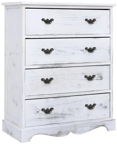 Cassettiera Bianca 60x30x75 Cm İn Legno /