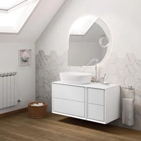 Mobile sottolavabo e lavabo Bellagio bianco opaco L 105 x H 48 x P 46 cm 1 vasca