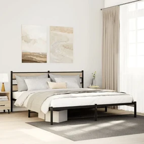 Giroletto Senza Materaso İn Metallo Rovere Sonoma 183x213 Cm /