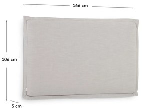 Kave Home - Testiera sfoderabile Tanit in lino grigio per letto da 160 cm