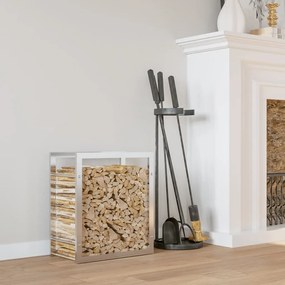 Portalegna 50x28x56 Cm İn Acciaio Inossidabile /