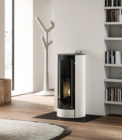 Palazzetti Melita 8 Stufa A Pellet Ecofire Ad Aria 8kw Con Struttura In Acciaio Bianco