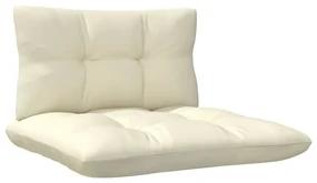 Set divani da giardino 4 pz con cuscini crema massello di pino