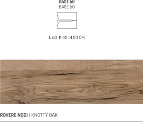 Mobile bagno 60 cm sospeso HAITI finitura Rovere Nodi