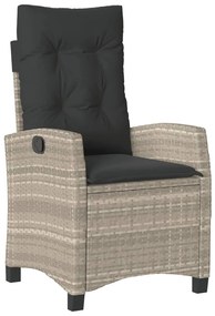 Set pranzo da giardino 5pz con cuscini grigio chiaro polyrattan