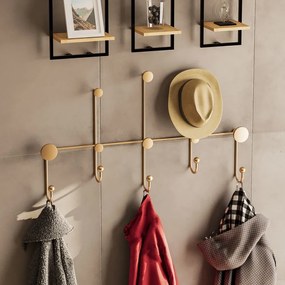 Attaccapanni da parete color oro in metallo Dama - Kalune Design