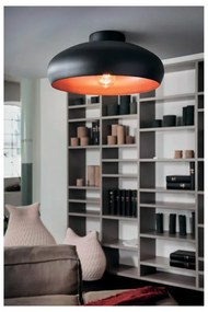 Plafoniera bagno e garage glamour Mogano Ø 40 cm nero IP20, 1XE27