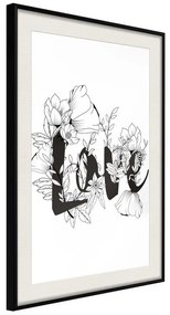 Poster  Blossoming Love  Cornice Quadri Cornice nera con pass-partout, Larghezza x Altezza Home decor 20x30