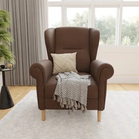 Poltrona con braccioli marrone scuro Swan – Ropez