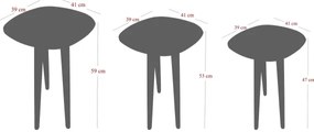 SET 3x Tavolino TYN marrone