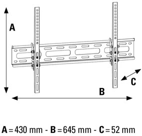 Hama - Supporto a parete inclinabile per TV 32-75" nero