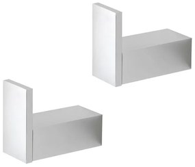 Set due appendini portasciugamani da muro in alluminio argento Sky