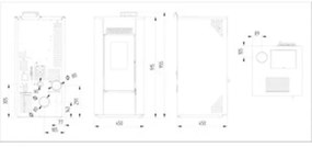 Stufa A Pellet Ad Aria Ventilata 6 KW Efesto Bordeaux C-Line