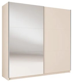 Armadio 200x207h Cm 2 Ante Scorrevoli Con Specchio Tortora Arsala