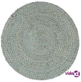 vidaXL Tovagliette 4 pz Verde Oliva Neutro 38 cm Rotonde in Juta