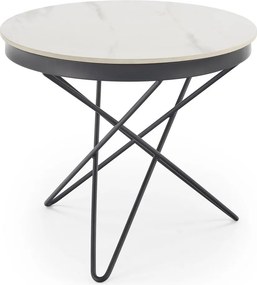 Tavolino Leila 2 effetto marmo bianco e nero – Ø60x55 cm
