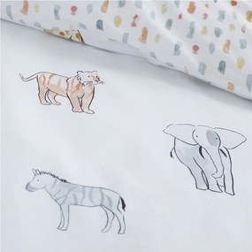 Biancheria da letto in cotone per bambini 200x135 cm Zoo Animals - Bianca