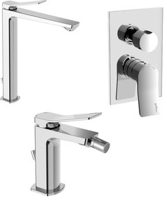 Paffoni tilt set miscelatori lavabo bidet con scarico automatico doccia incasso 2uscite con deviatore cromo