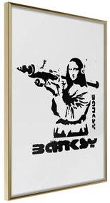 Poster  Banksy: Mona Lisa with Bazooka I  Cornice Quadri Cornice d'oro, Larghezza x Altezza Home decor 40x60