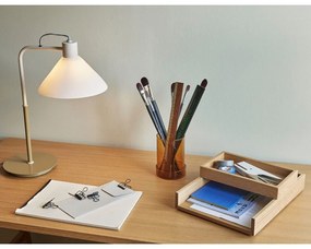 Lampada da tavolo bianca con paralume in vetro (altezza 44 cm) Spot - Hübsch