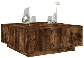Tavolino Da Salotto Rovere Fumo 100x100x40 Cm Legno Multistrato /