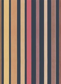 Tapete Carousel Stripe von Cole & Son - Charcoal & Reds
